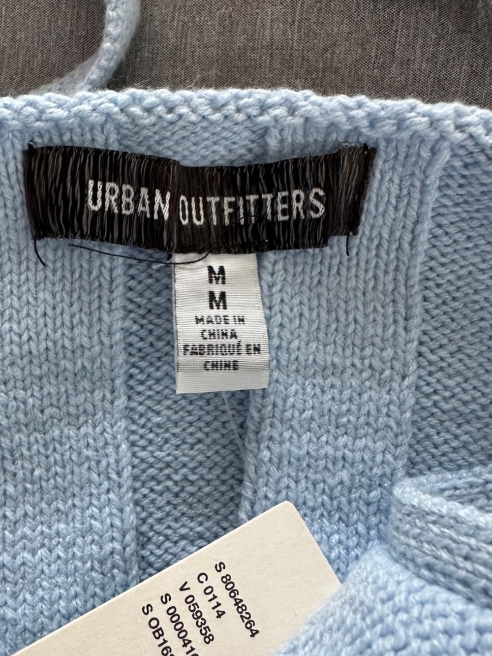 NEW Urban Outfitters Size Medium Ribbed Knit Blue Camisole Crop Top Summer - Picture 5 of 9